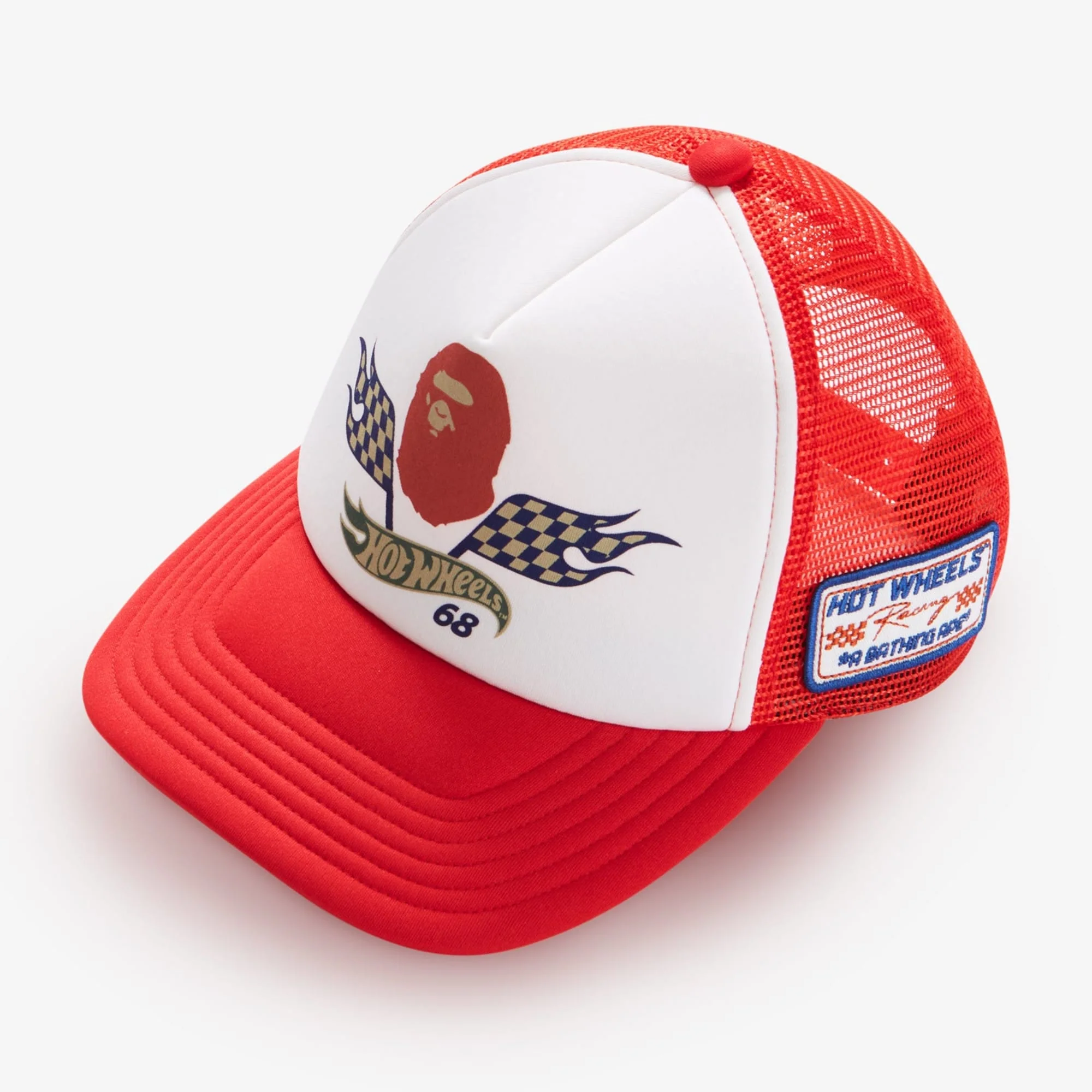 BAPE Hot Wheels Flag Logo Trucker Cap