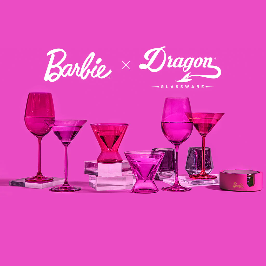Barbie™ X Dragon Glassware® Stemless Martini Glasses - Image 18