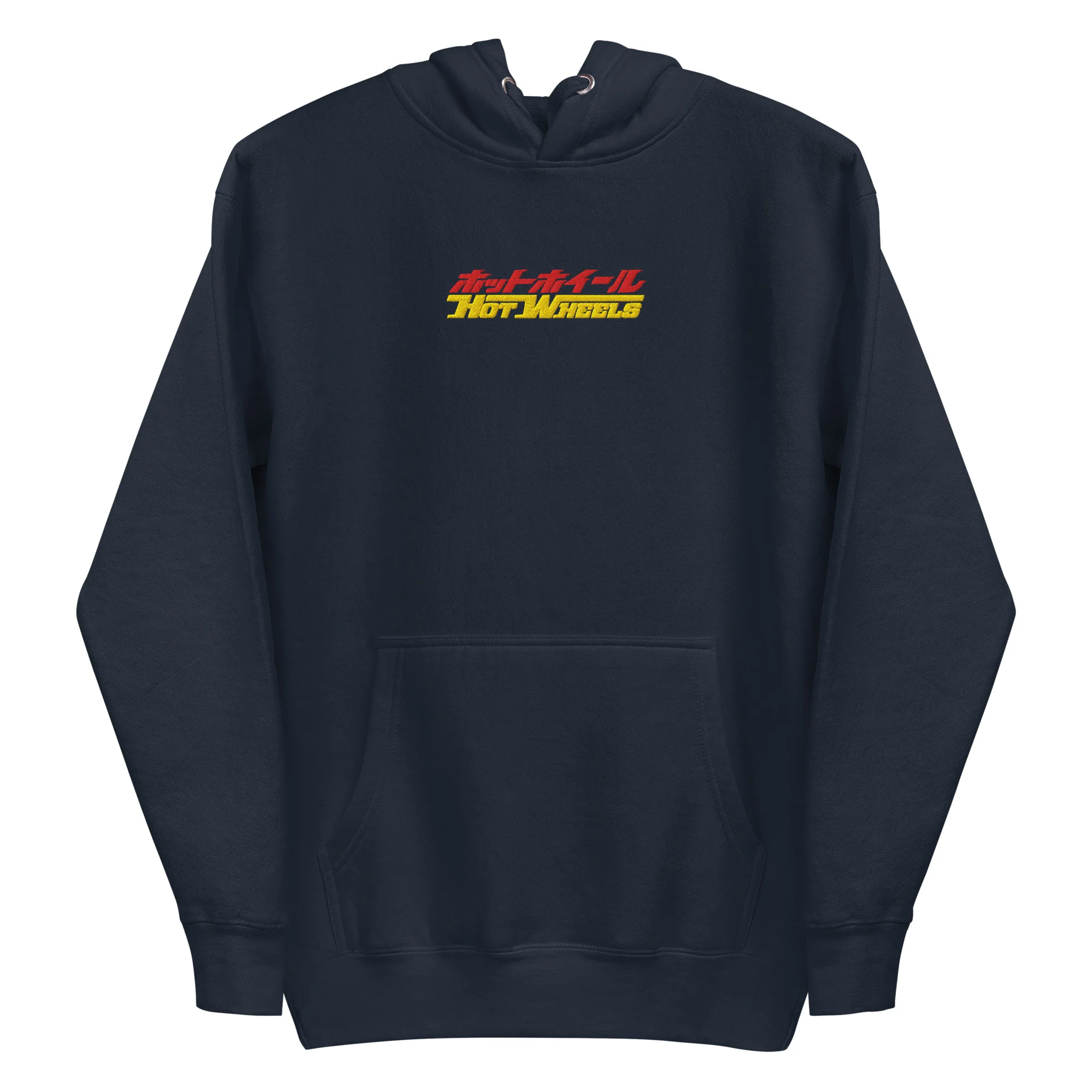 Hot Wheels in Katakana Navy Embroidered Hoodie - Image 4
