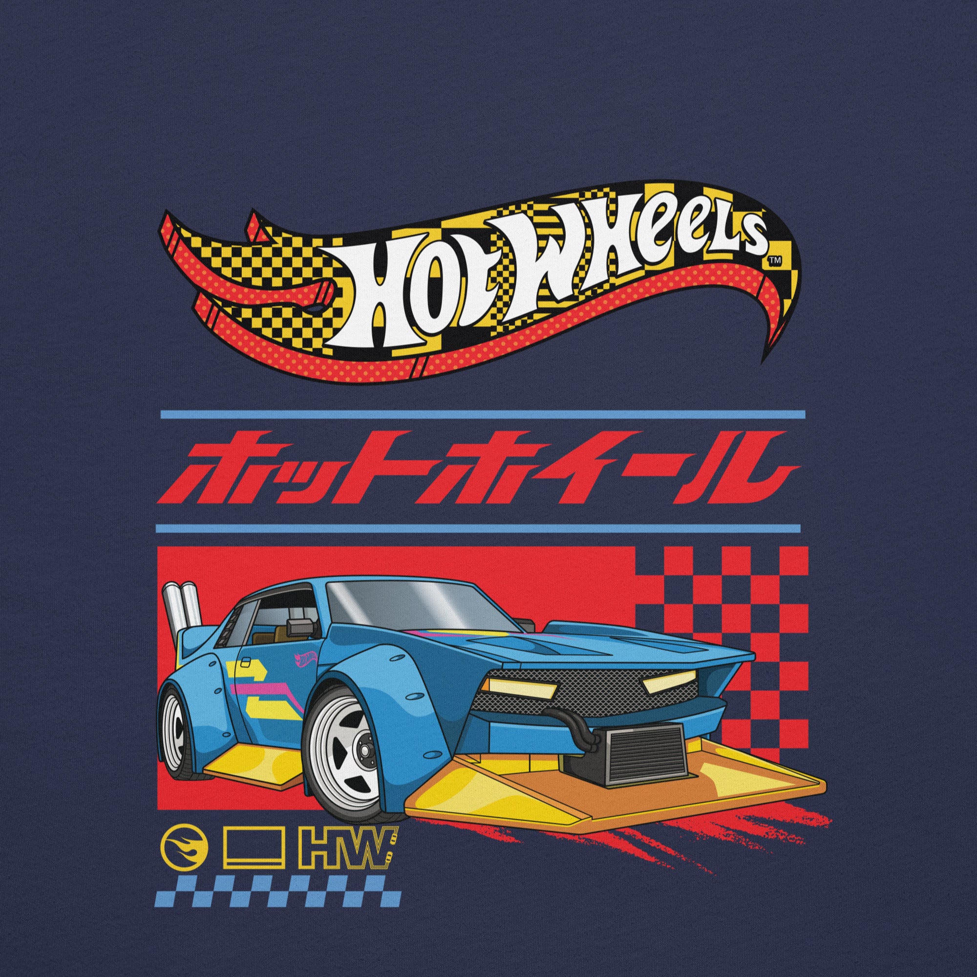 Hot Wheels in Katakana Navy T-Shirt - Image 4