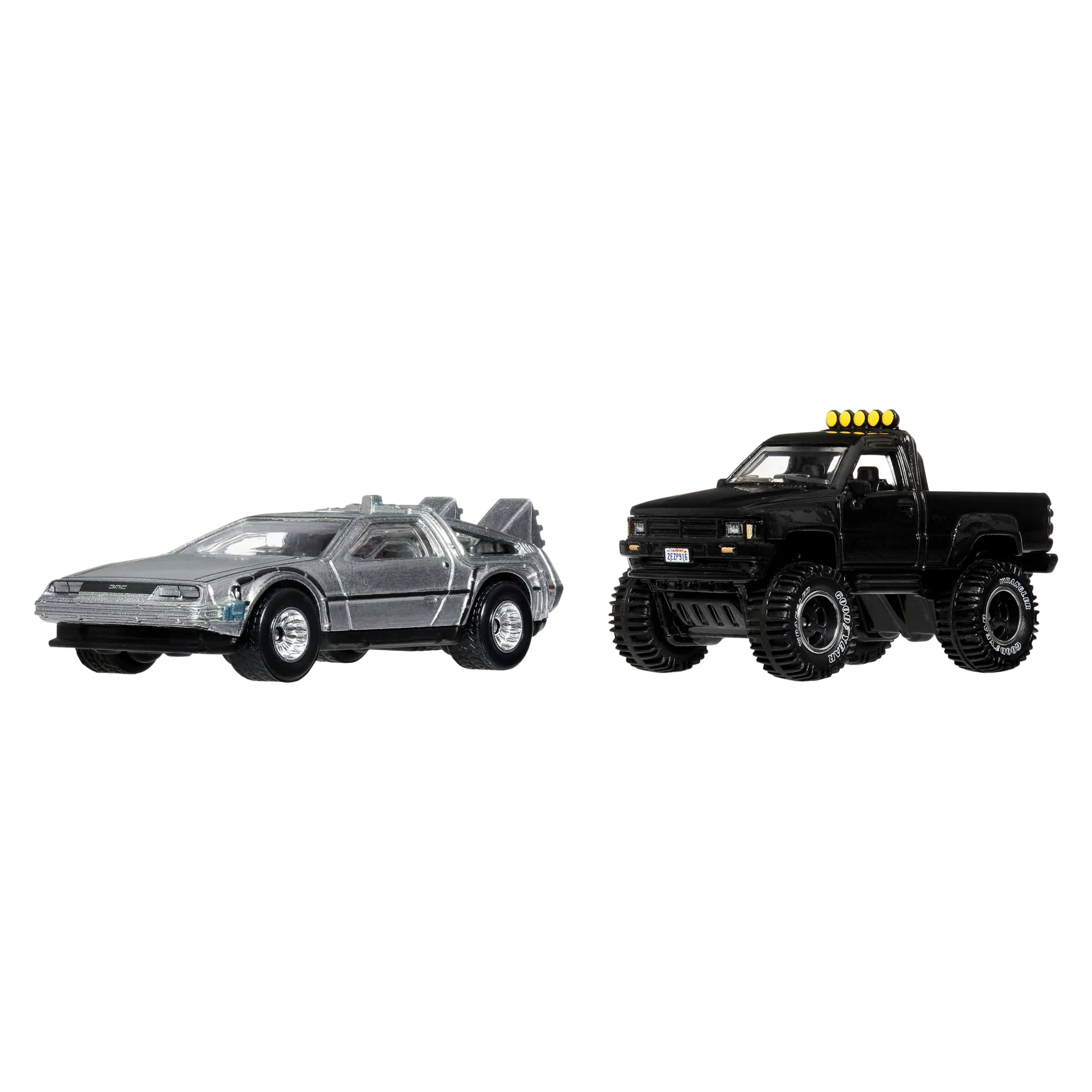 Hot Wheels Premium Car Culture 2-Pack Back to the Future Time Machine & 1987 Toyota Pickup Truck / Camionnette - Image 2