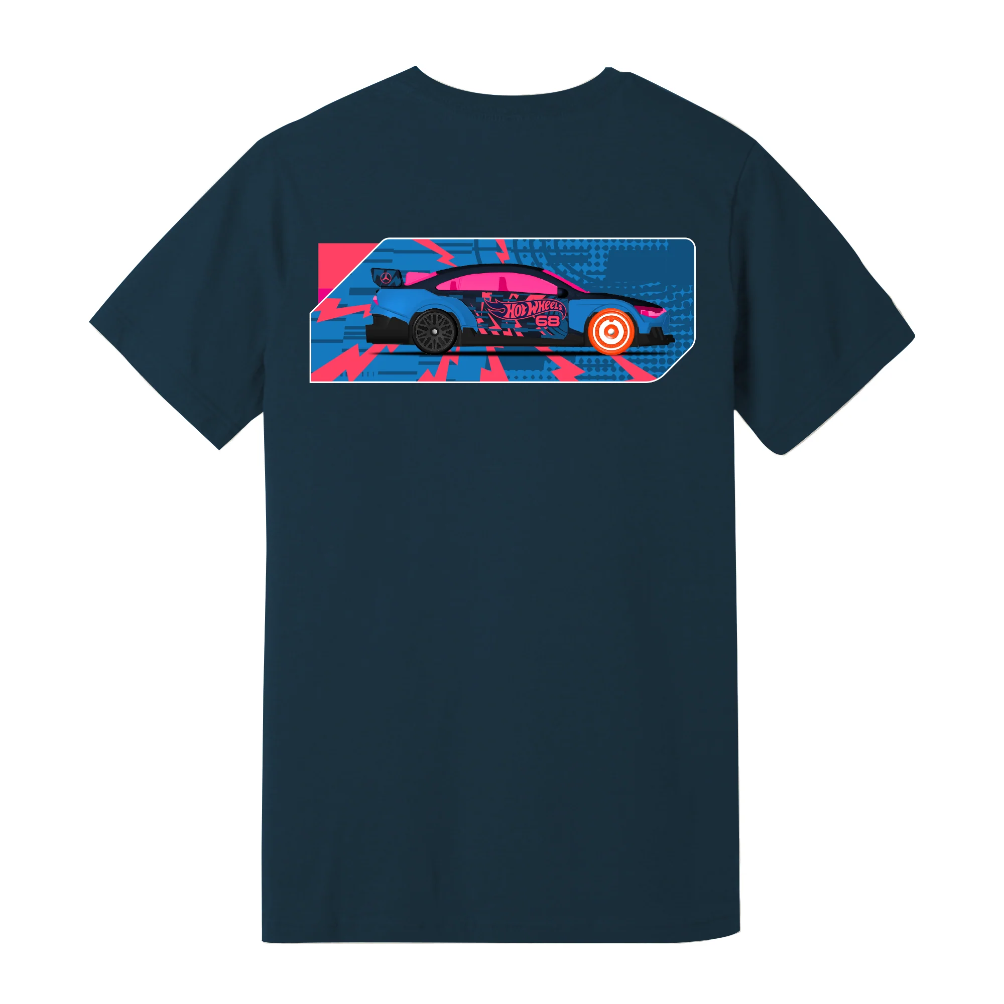 Hot Wheels x Mercedes Benz Embroidered Navy T-Shirt - Image 2